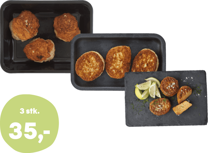 Frikadeller af laks, fisk eller gris