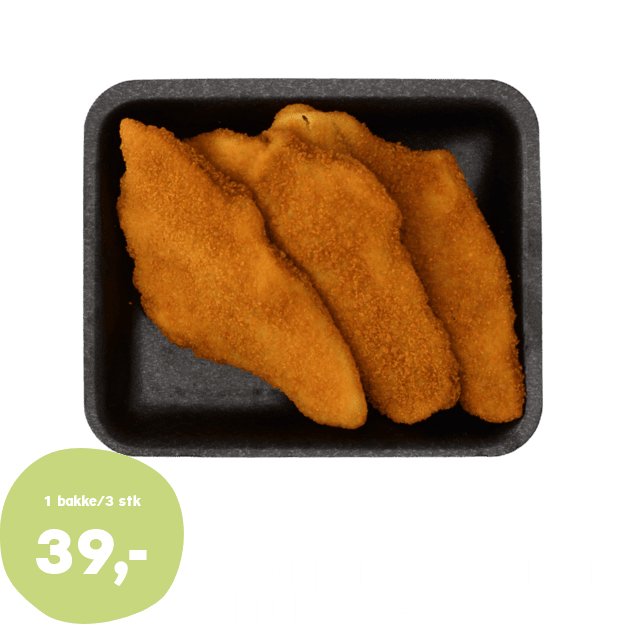 Stegt paneret dobbelt skrubbefilet