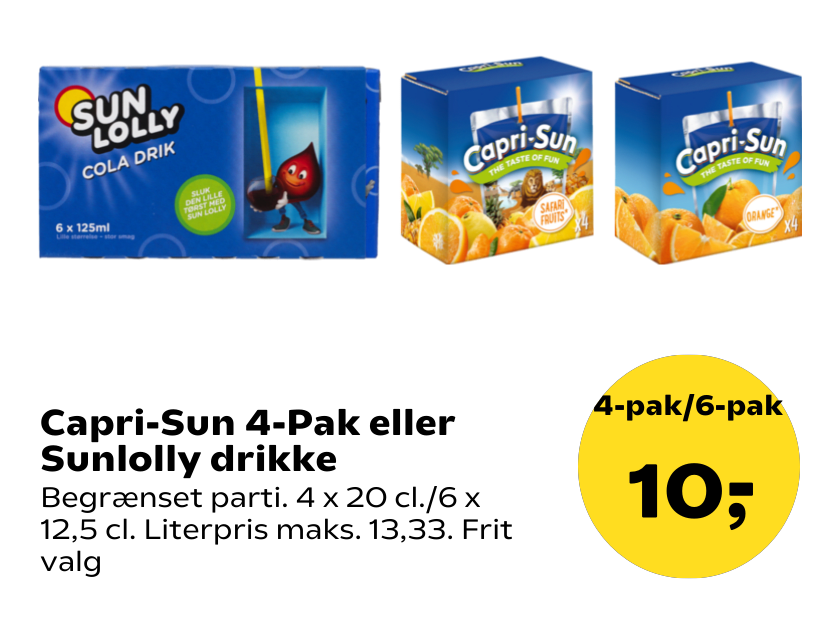 Capri-Sun 4-Pak eller Sunlolly drikke