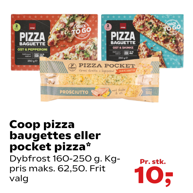 Coop pizza baugettes eller pocket pizza