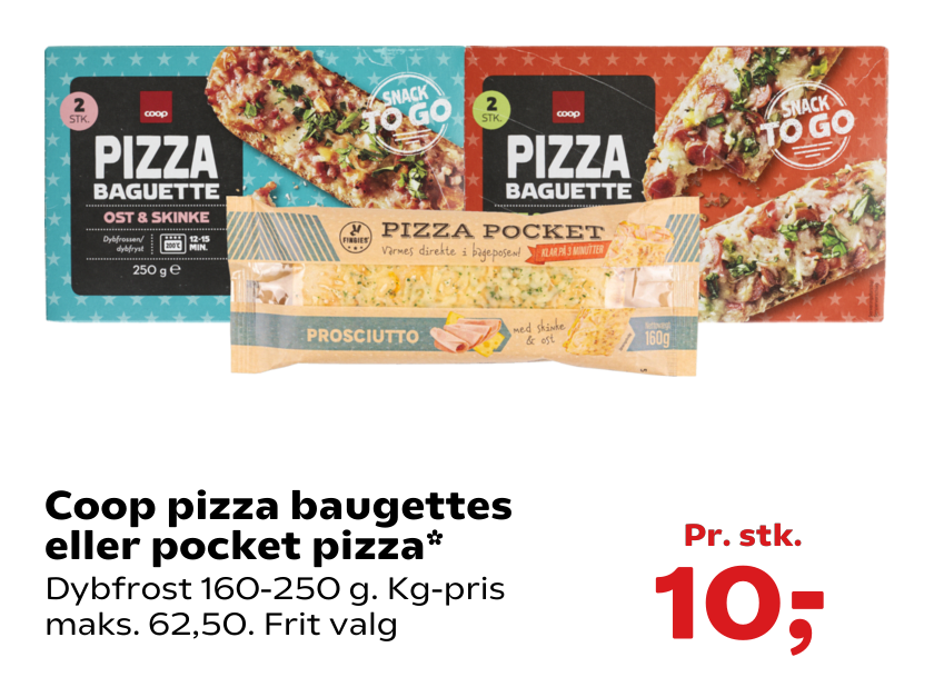 Coop pizza baugettes eller pocket pizza