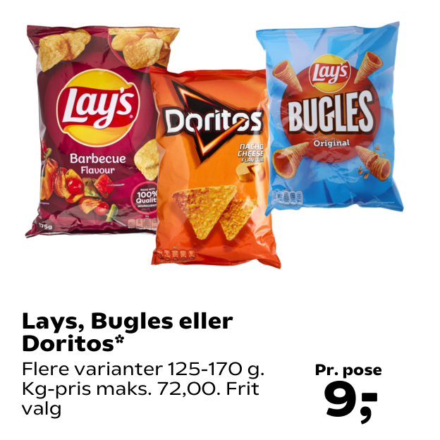 Lays, Bugles eller Doritos