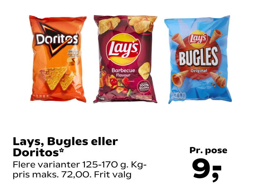 Lays, Bugles eller Doritos
