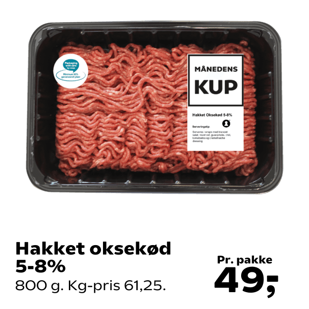 Hakket oksekød 5-8%