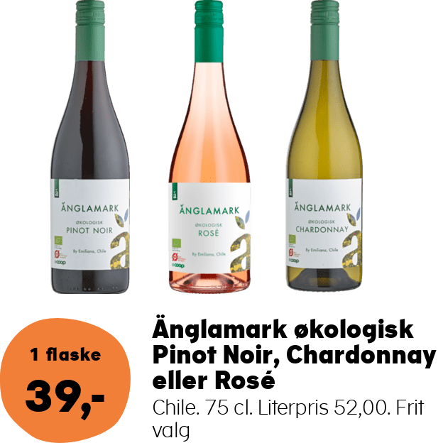 Änglamark økologisk Pinot Noir, Chardonnay eller Rosé