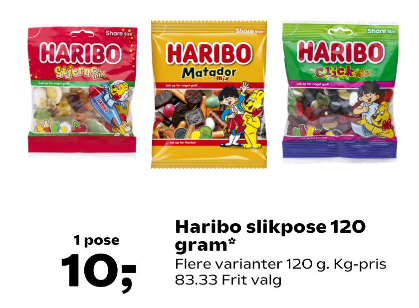 Haribo slikpose 120 gram