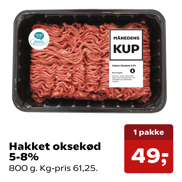 Hakket oksekød 5-8%