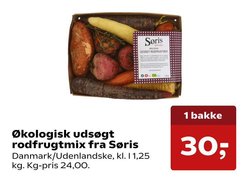 Økologisk udsøgt rodfrugtmix fra Søris
