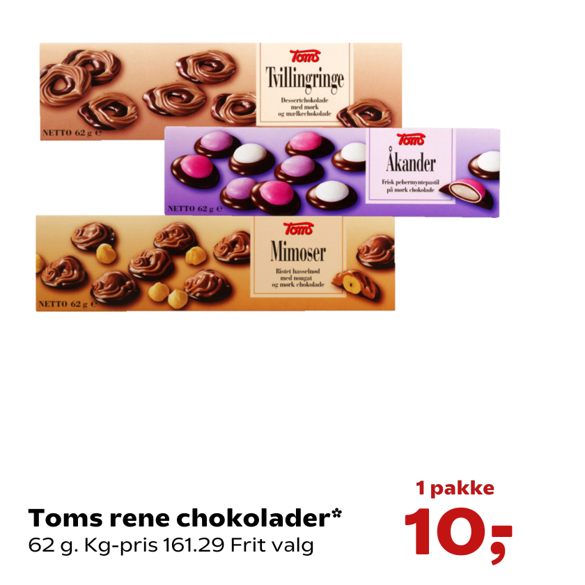 Toms rene chokolader