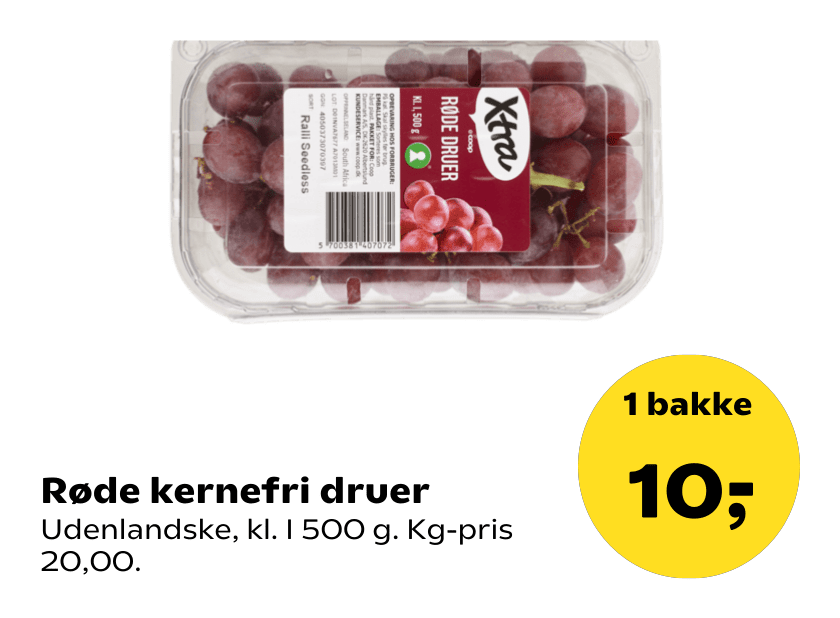 Røde kernefri druer