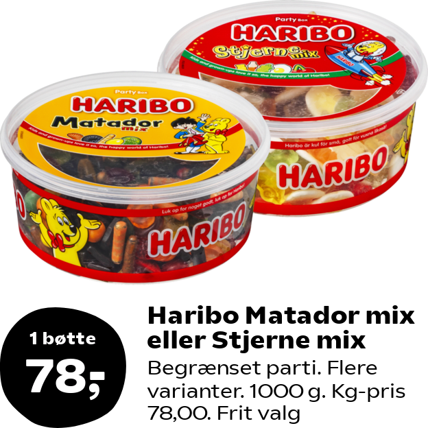 Haribo Matador mix eller Stjerne mix
