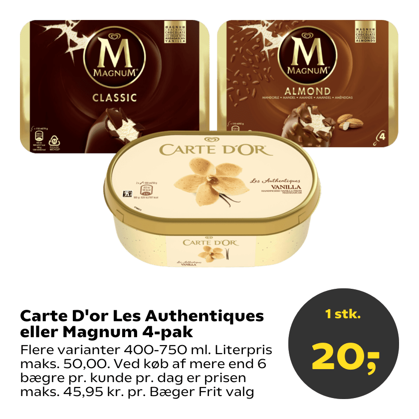 Carte D'or Les Authentiques eller Magnum 4-pak