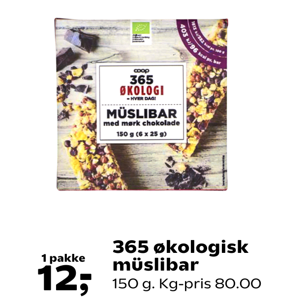 365 økologisk müslibar