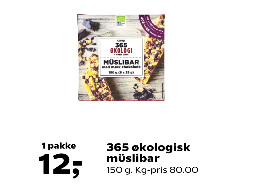 365 økologisk müslibar
