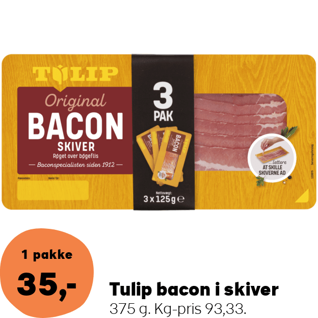 Tulip bacon i skiver
