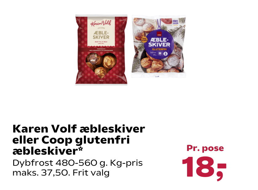 Karen Volf æbleskiver eller Coop glutenfri æbleskiver
