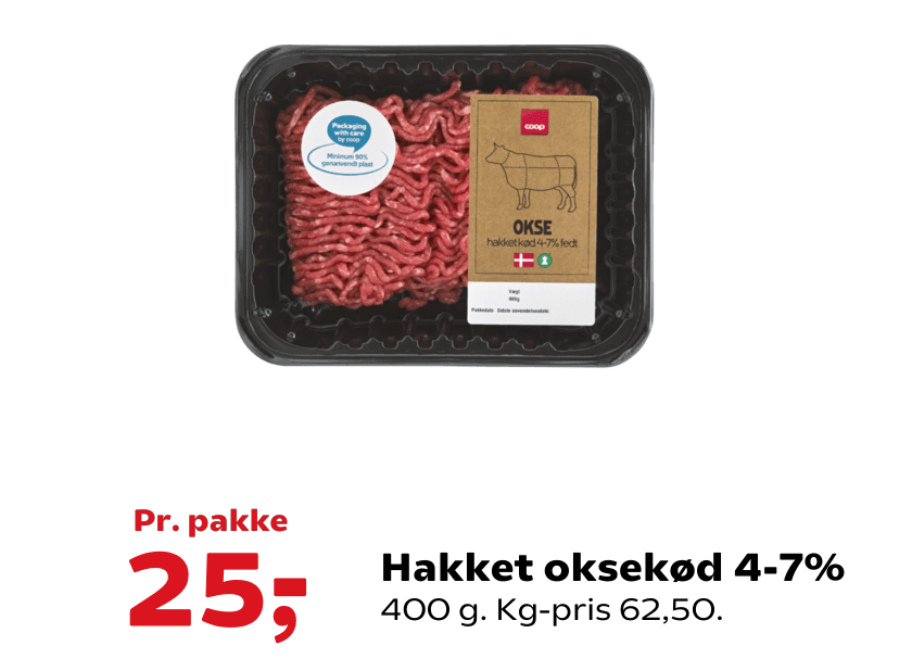 Hakket oksekød 4-7%
