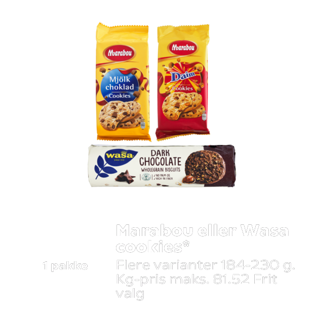 Marabou eller Wasa cookies