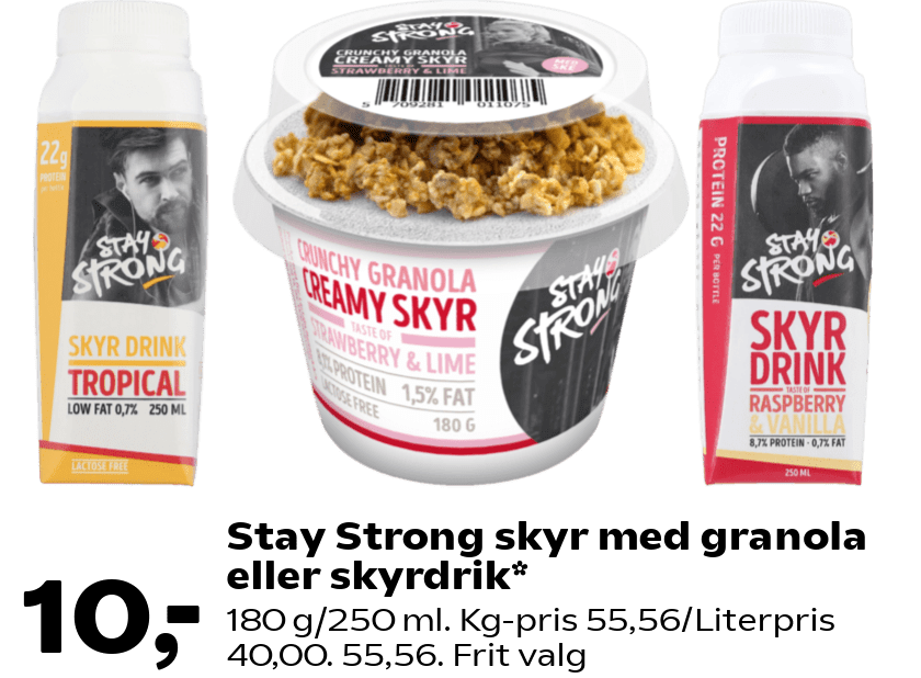 Stay Strong skyr med granola eller skyrdrik