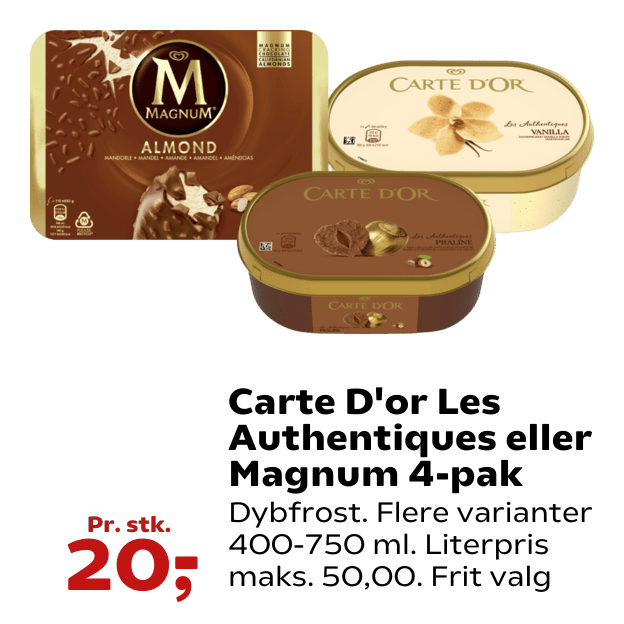 Carte D'or Les Authentiques eller Magnum 4-pak