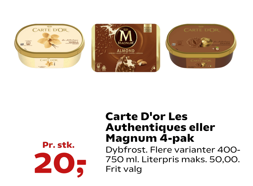 Carte D'or Les Authentiques eller Magnum 4-pak