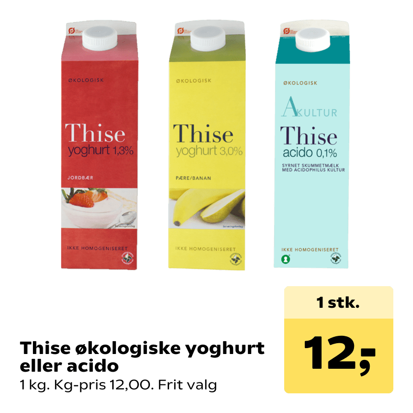Thise økologiske yoghurt eller acido