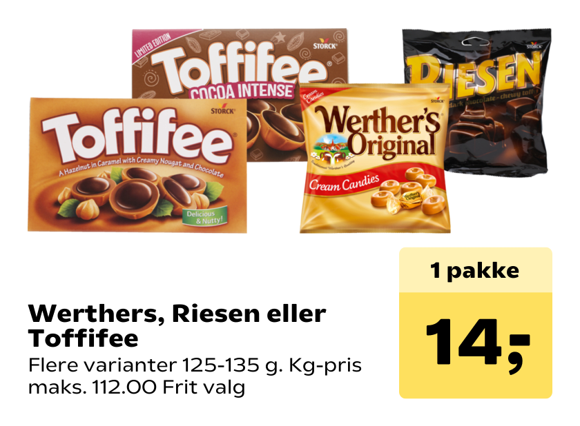 Werthers, Riesen eller Toffifee