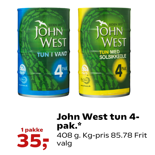 John West tun 4-pak.