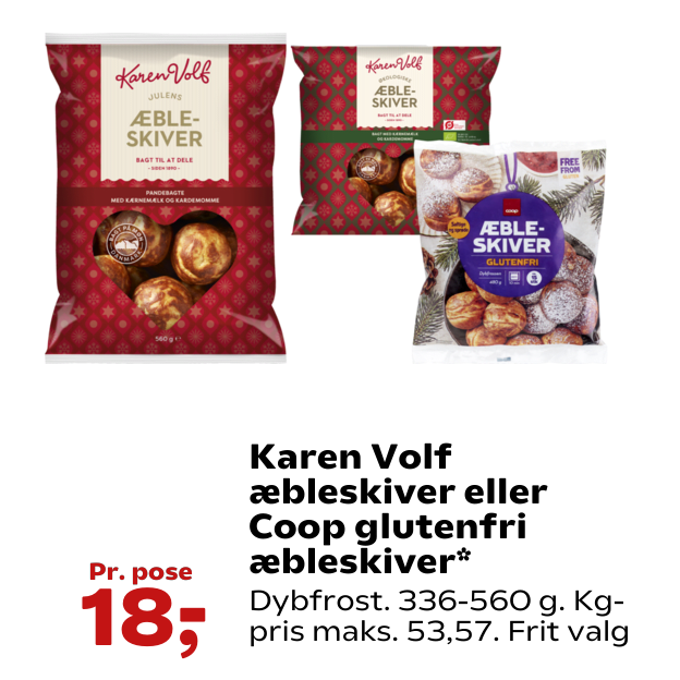 Karen Volf æbleskiver eller Coop glutenfri æbleskiver
