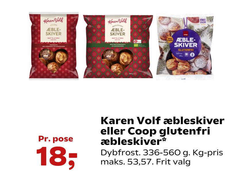 Karen Volf æbleskiver eller Coop glutenfri æbleskiver