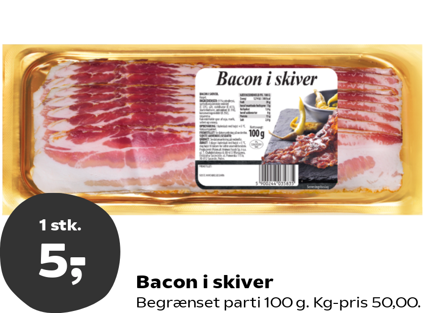 Bacon i skiver