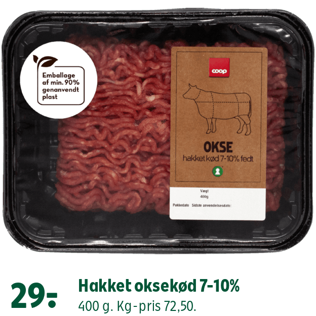Hakket oksekød 7-10%