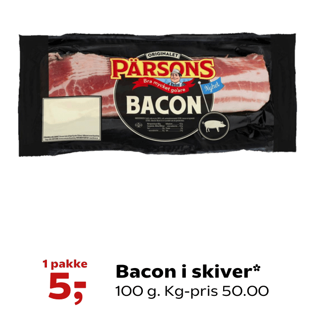 Bacon i skiver