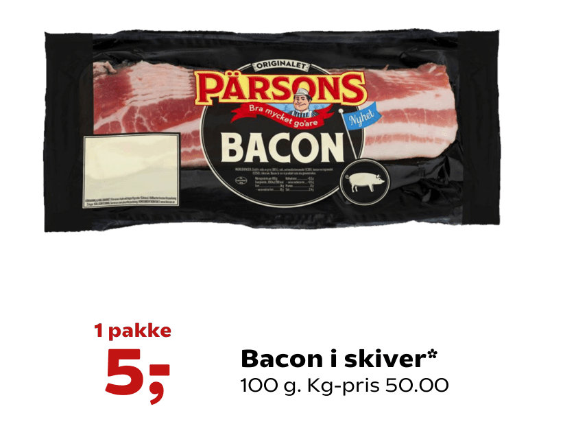Bacon i skiver