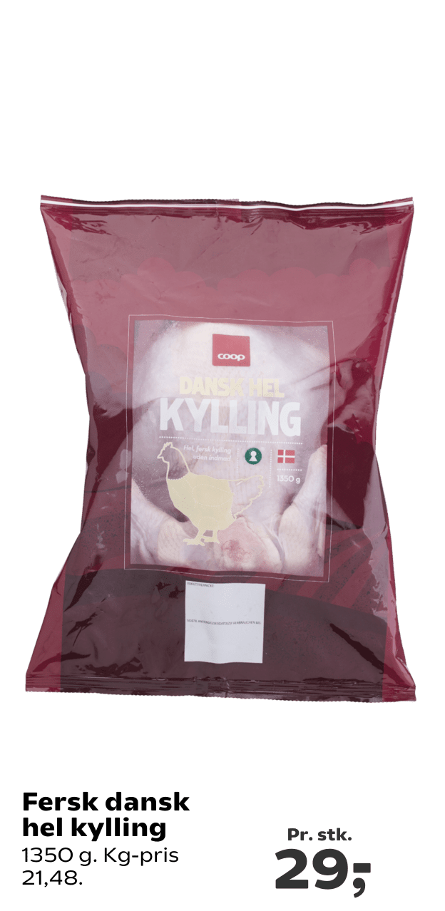 Fersk dansk hel kylling
