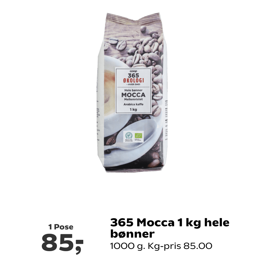 365 Mocca 1 kg hele bønner