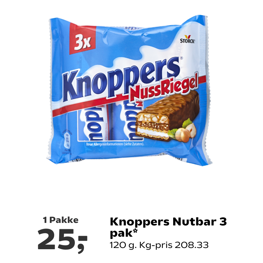 Knoppers Nutbar 3 pak
