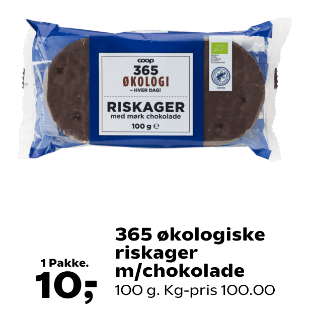 365 økologiske riskager m/chokolade
