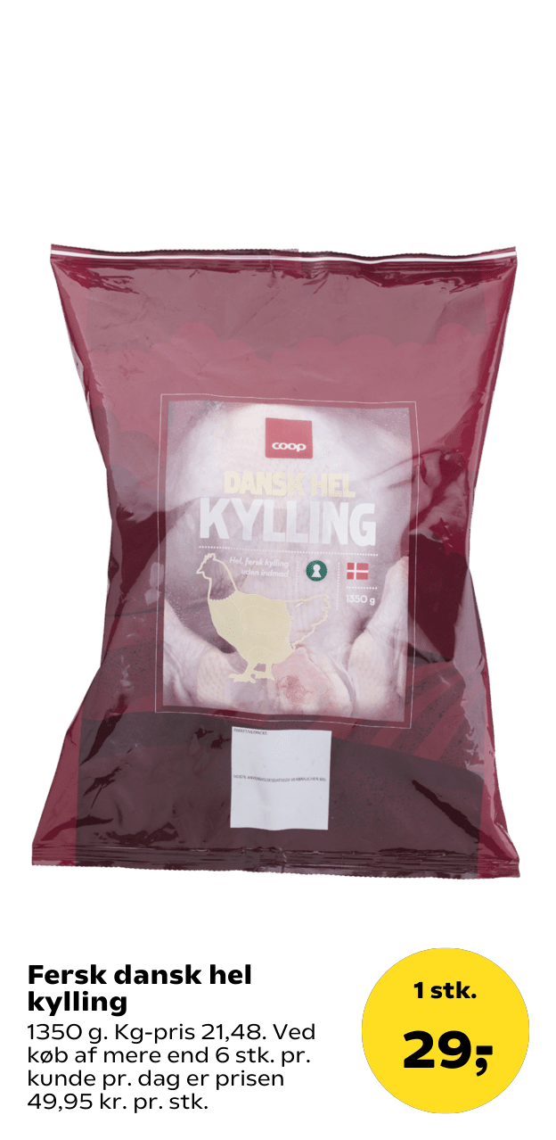 Fersk dansk hel kylling