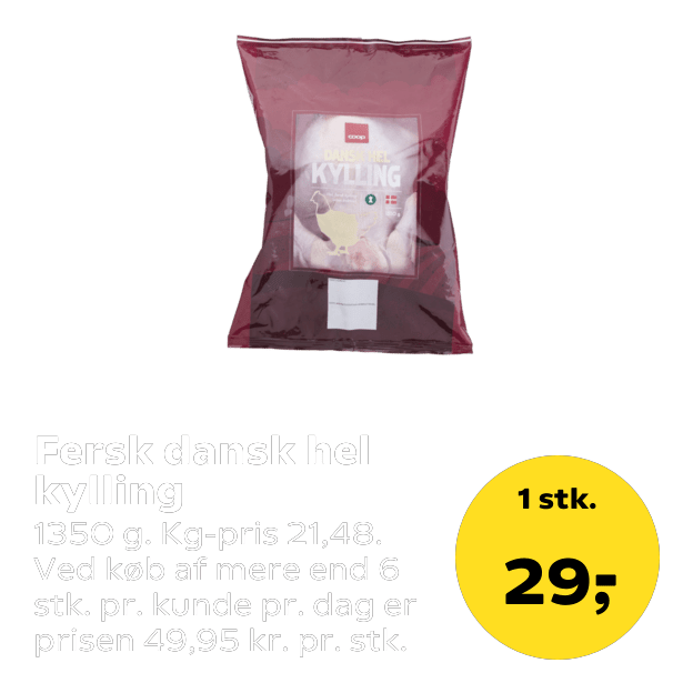 Fersk dansk hel kylling