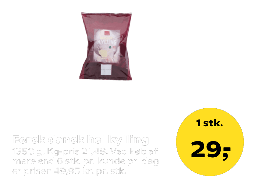 Fersk dansk hel kylling