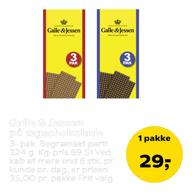 Galle & Jessen pålægschokolade