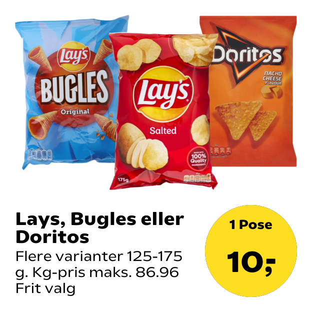 Lays, Bugles eller Doritos