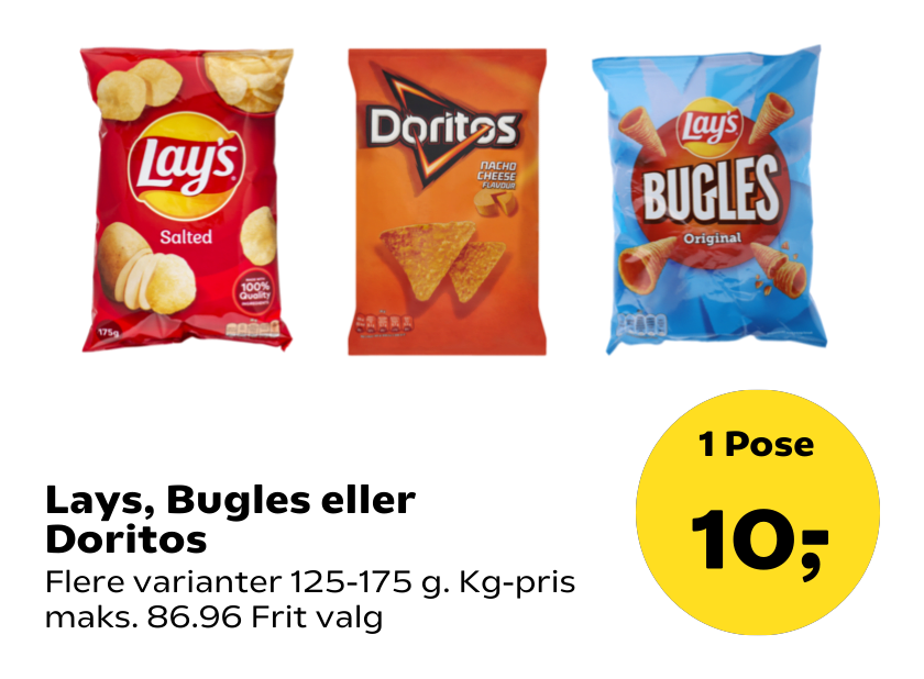 Lays, Bugles eller Doritos