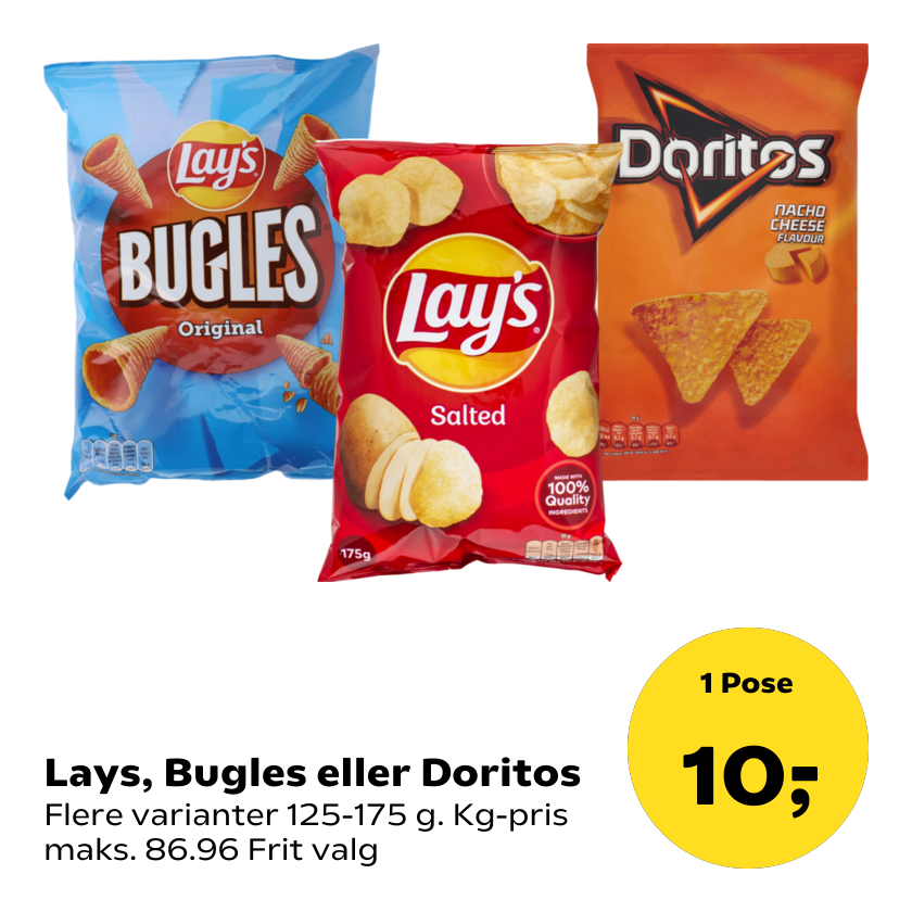 Lays, Bugles eller Doritos