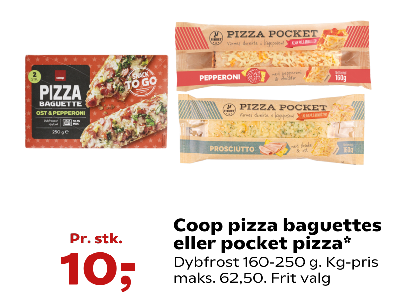 Coop pizza baguettes eller pocket pizza