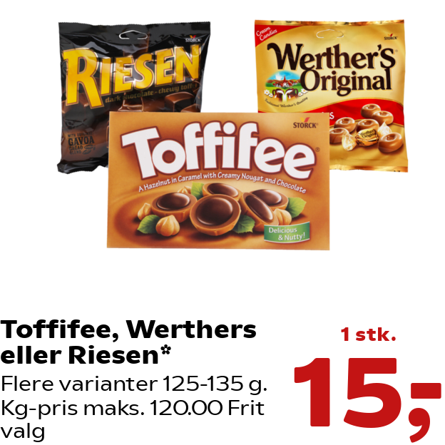 Toffifee, Werthers eller Riesen