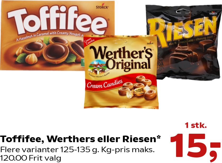 Toffifee, Werthers eller Riesen