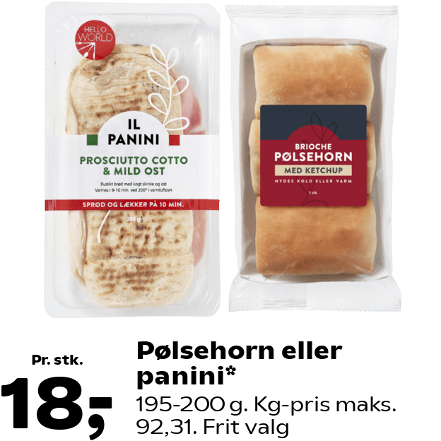 Pølsehorn eller panini