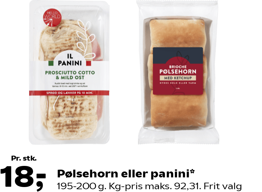 Pølsehorn eller panini